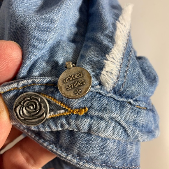 Anthropologie Odd Molly Crisscross Ruffle Jean Mini Skirt Back Zip Size 2; CUTE! - Picture 10 of 16